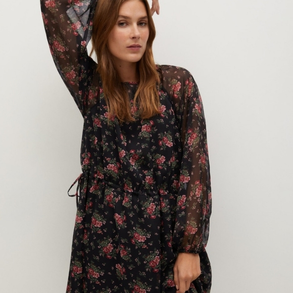 Balloon sleeve floral dress - Picture 2 of 5